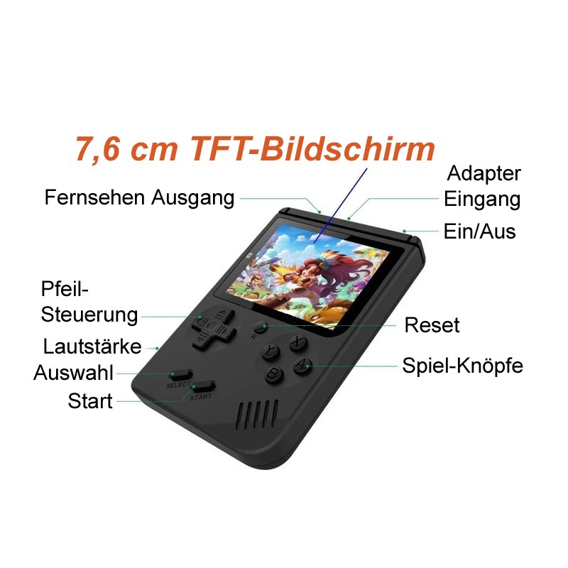 Handheld Spielkonsole 3,5 Zoll IPS | 10000+ Retro Spiele | 64GB Erweiterbar | Mit TV-Ausgang