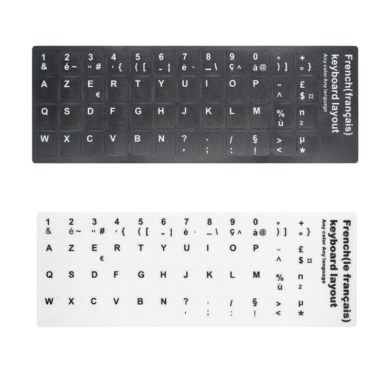 Adesivi Tastiere AZERTY, Adesivi Sostitutivi Con Lettere Tastiera Layout Francese Protezione Portatile Accessorio Per Computer Desktop PC, Conversione Di Tastiera QWERTY In AZERTY - Foto 8